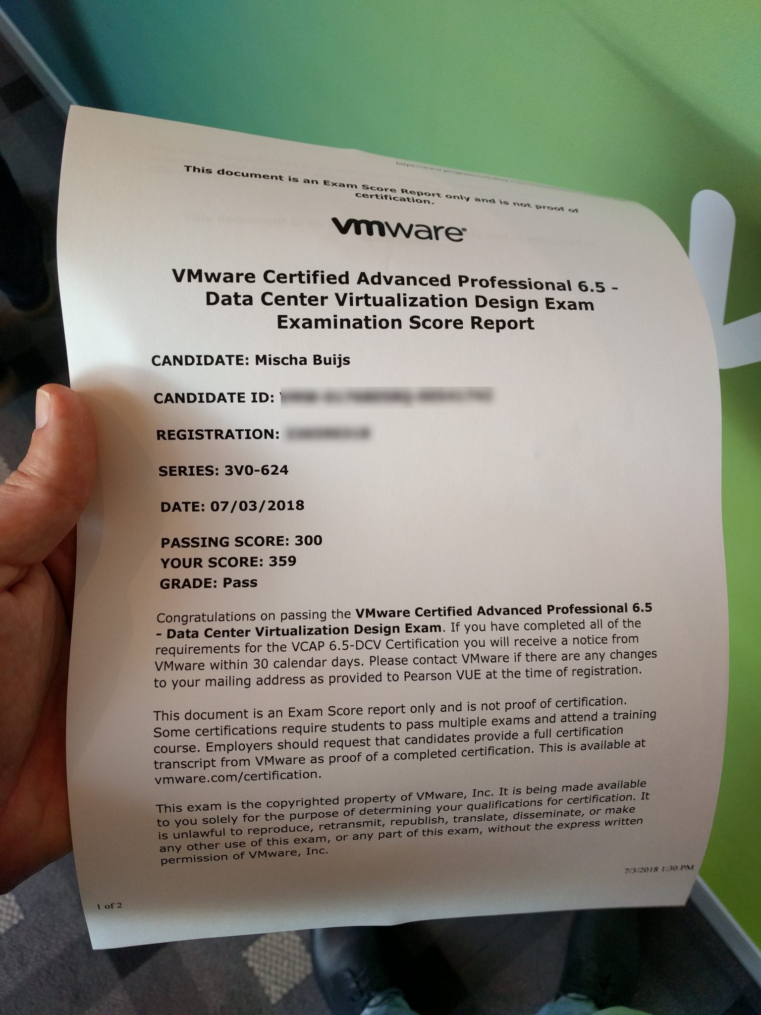 Passing VCAP 6.5 DCV Design, 3V0624 (Remote Exam)