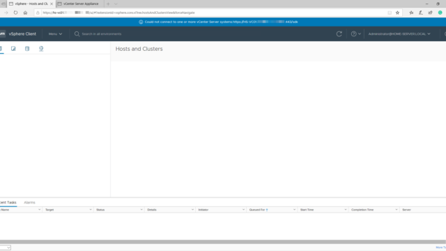 Could not connect to one or more vCenter Server systems: https://%fqdn%:443/sdk Could not connect to one or more vCenter Server systems: https://%fqdn%:443/sdk