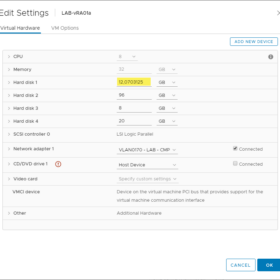 VMware vCenter Server - vRA8 VM VMware vCenter Server - vRA8 VM